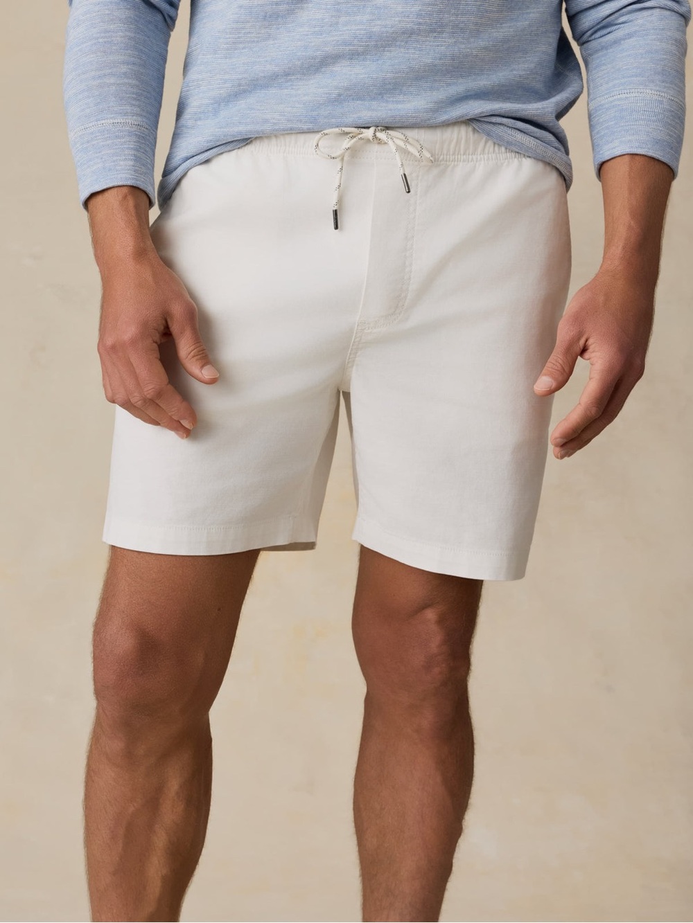 Faherty Essential Drawstring Short Boneyard White XL